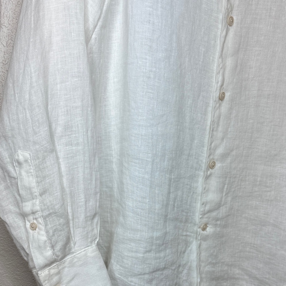 MC2 Saint Barth White 100% Linen Button Down Shirt Lightweight Summer Resort - M - Picture 5 of 12